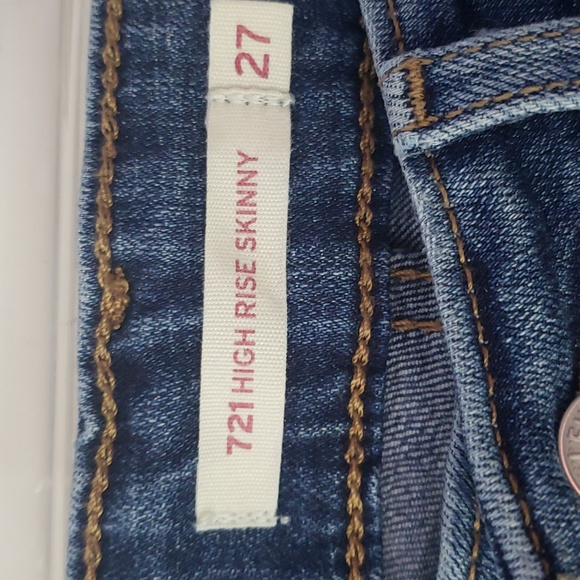 Levi's Womens 721 High Rise Skinny Jeans Size 27 - Picture 2 of 5